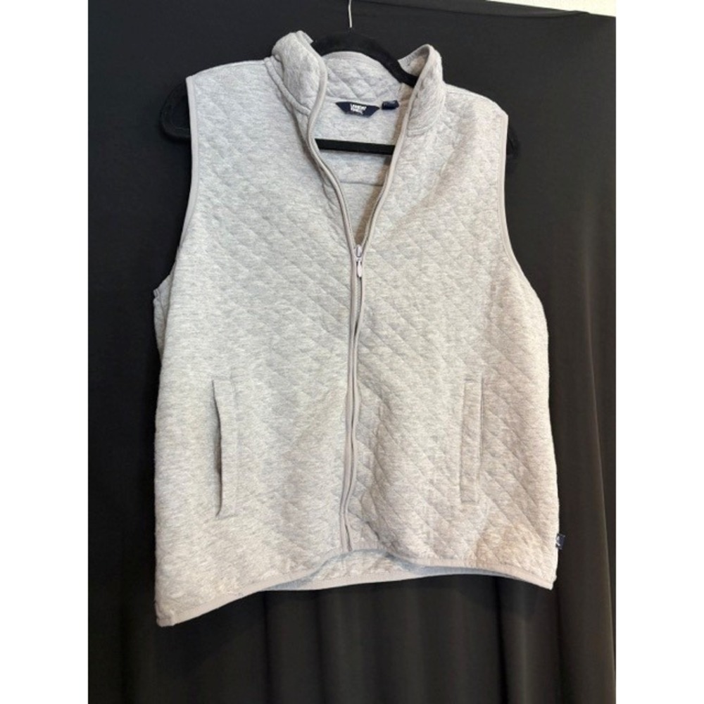 Women's Gray Lands End Quilted Vest Size L - Picture 2 of 5